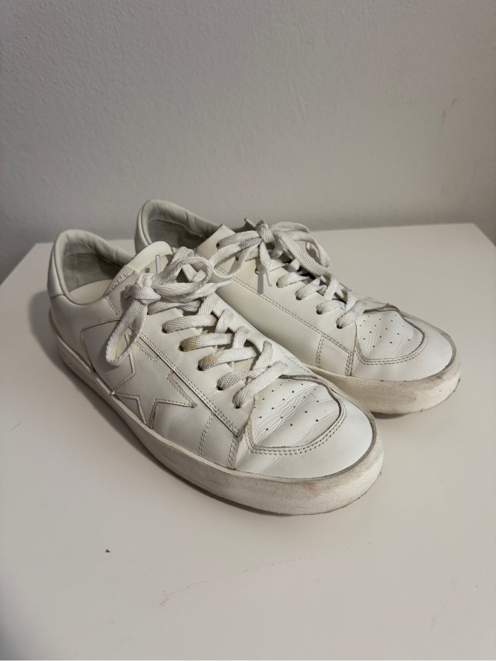 Golden Goose White Low-Top Leather Sneakers